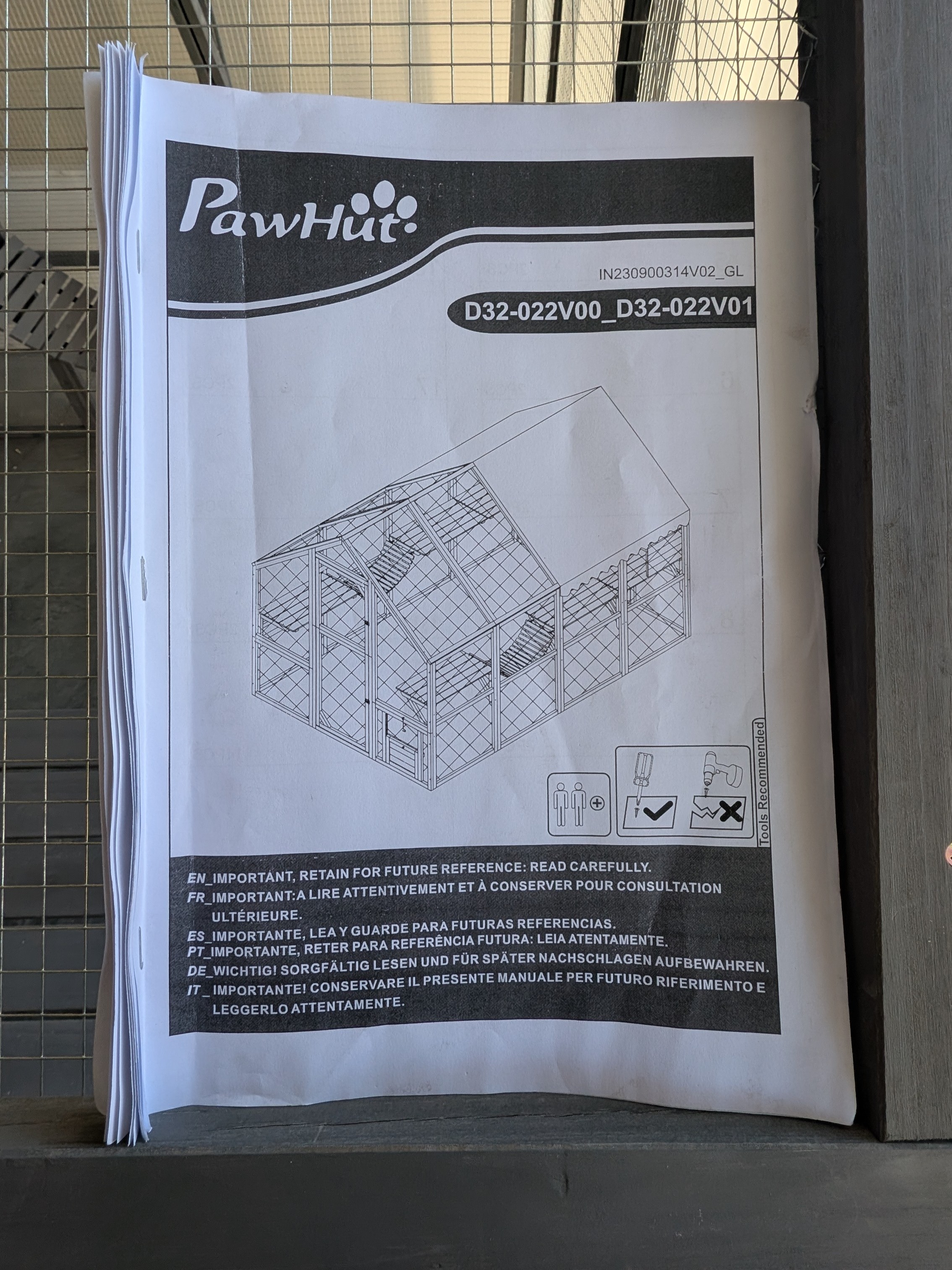 PawHut pet enclosure assembly instructions.
